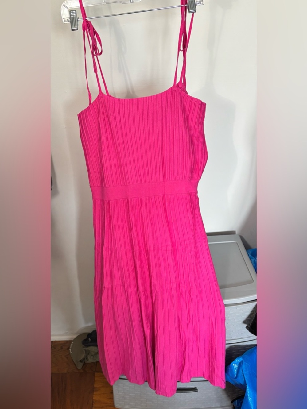 Bright Pink Tie-Strap Sundress